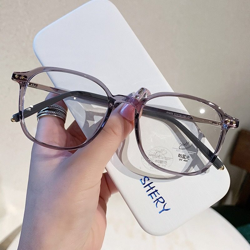 Korean Ultra-Light Glasses Frame Suitable for Square and Round Faces, Can Be Equipped with Lenses for High Myopia, Large Face Glasses Frame for Women 01222