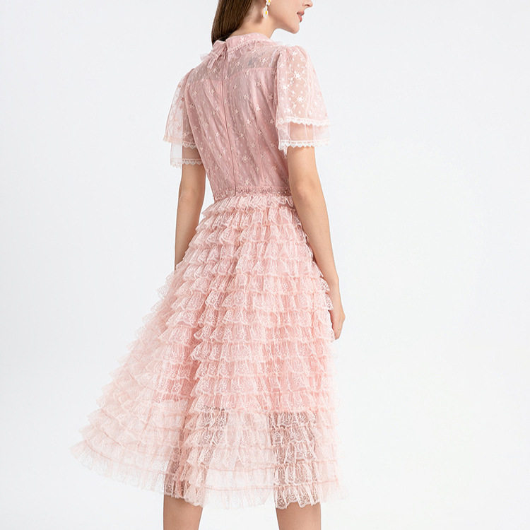 Floral Sequin Embellished Maxi Dress Ruffled Hem Bell Sleeves Elegant Design Summer Fashion for Women Wholesale
