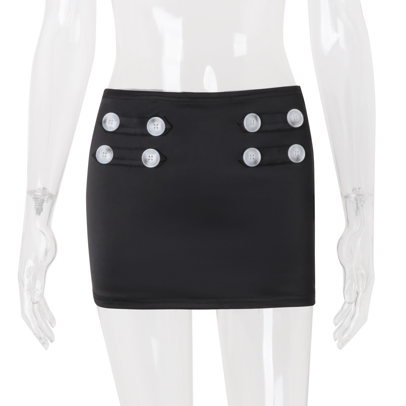 High Waisted Buttoned Mini Skirt Fashionable Trendy American Style Summer Wear for Women Wholesale Available