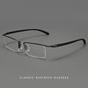 Porsche Eyeglass Frames, Same Model P8190, Fashionable Ultra-Light Half-Frame Glasses for Men, Titanium Alloy Frames Wholesale
