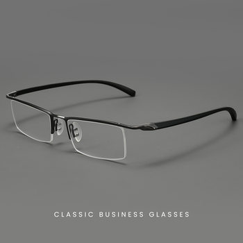 Porsche Eyeglass Frames, Same Model P8190, Fashionable Ultra-Light Half-Frame Glasses for Men, Titanium Alloy Frames Wholesale