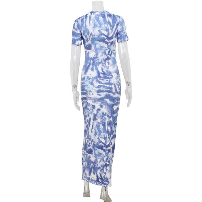Bodycon Floral Print Short Sleeve Dress Slim Fit Comfortable Fabric Beach Vacation Style Wholesale Available