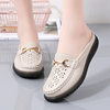 Spring and Summer Hollow Flat Bottom Baotou Slippers Comfortable plus size Moms Shoes Slip-on Loafers Women's Shoes
