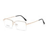[24001]New Men's Elegant Half-Rim Glasses, Half-Titanium Prescription Eyeglass Frames, Business Casual Style, Trendy Men's Frames