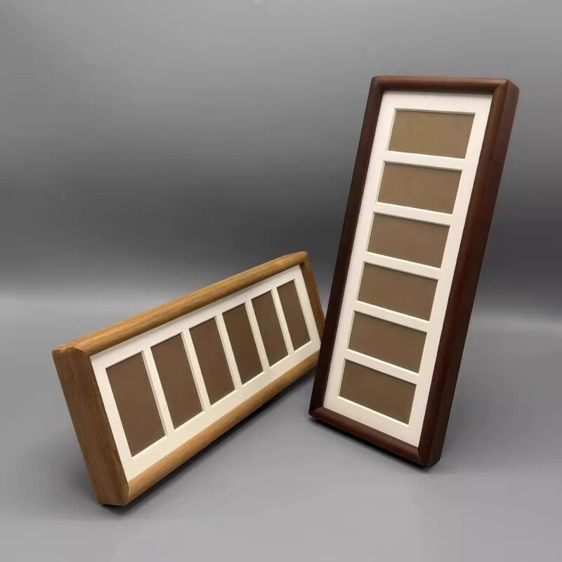 Photo Frame Set of Six Black Walnut Chinese Yuan Fortune-Enhancing Gold Picture Frame Display Decoration Set of Six Photo Frames Beautiful Scenery