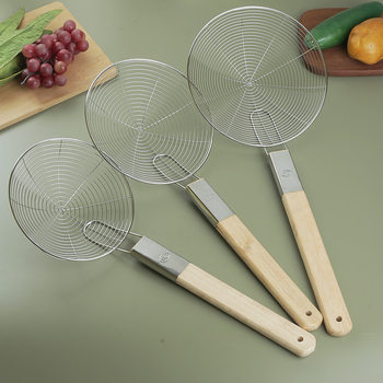Stainless Steel Fine Mesh Skimmer for Home Kitchen, Large Strainer for Noodles, Frying Dumplings, Filter Mesh, Direct Sale