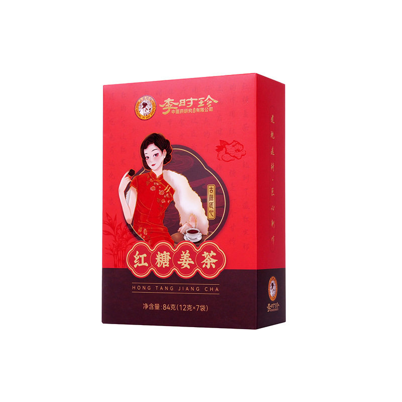 Li Shizhen brown sugar ginger tea gift box manufacturer in stock supply 84G Rose Red dates instant powder brown sugar ginger tea