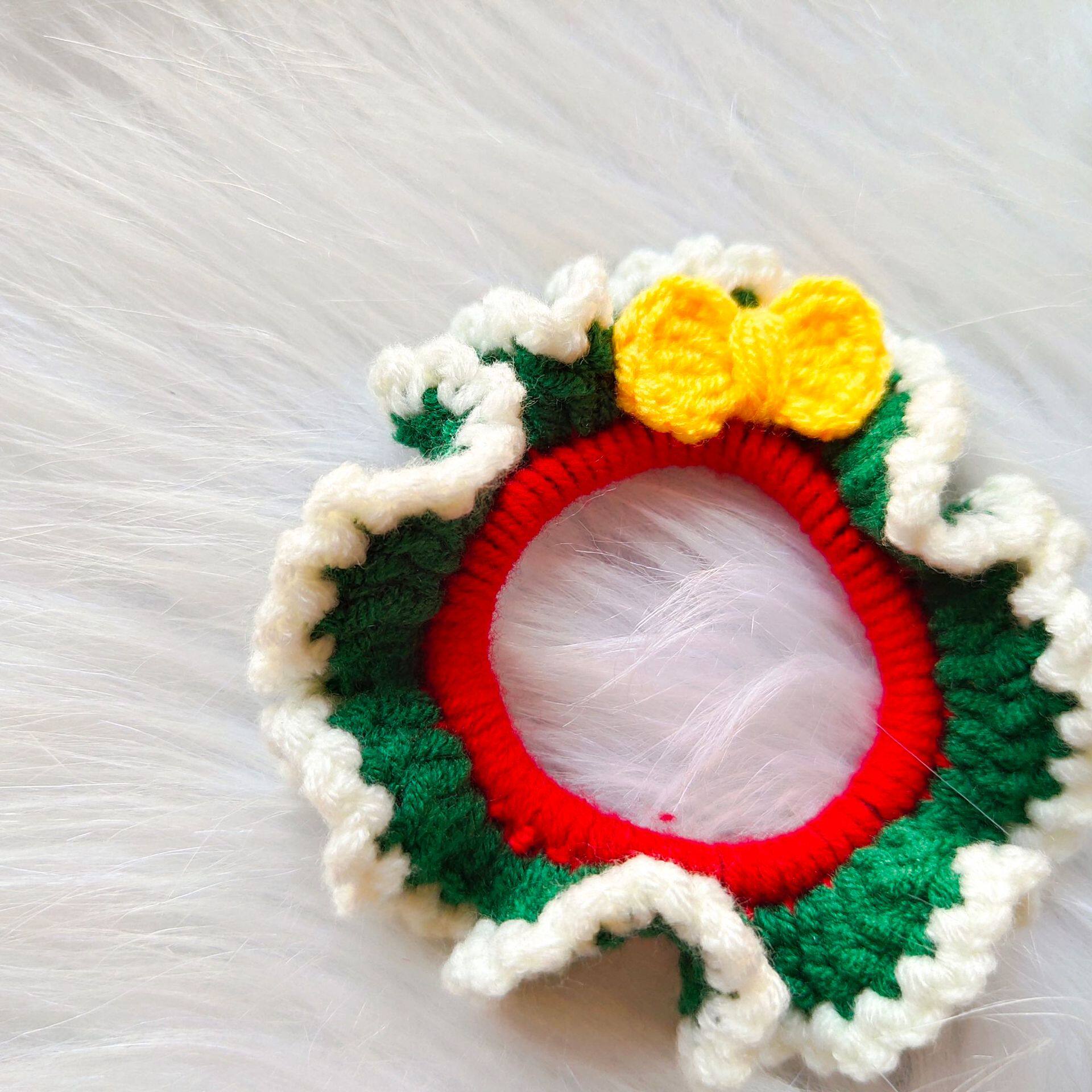 宁宁手工白雪公主发圈批发摆摊针织好看在逃公主发圈依棉线现货