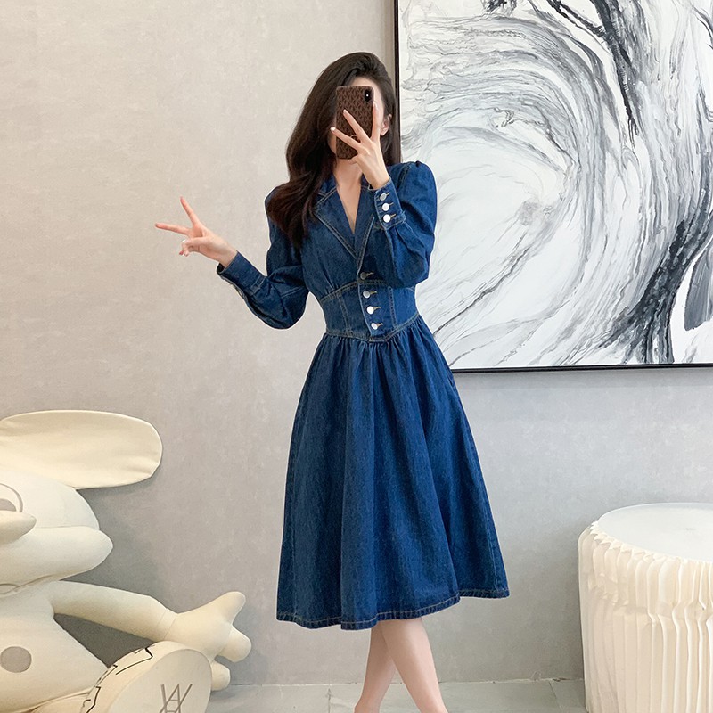 (Mới) Mã B5479 Giá 1000K: Váy Đầm Liền Thân Nữ Jud)It Cổ Chữ V Thời Trang Nữ Chất Liệu Jean Bò G03 Sản Phẩm Mới, (Miễn Phí Vận Chuyển Toàn Quốc).