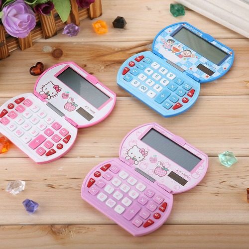 随身时尚办公迷你卡通学生计算器 韩版折叠KT-500轻巧翻盖 计算机