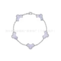Five-flowered purple chalcedony white gold