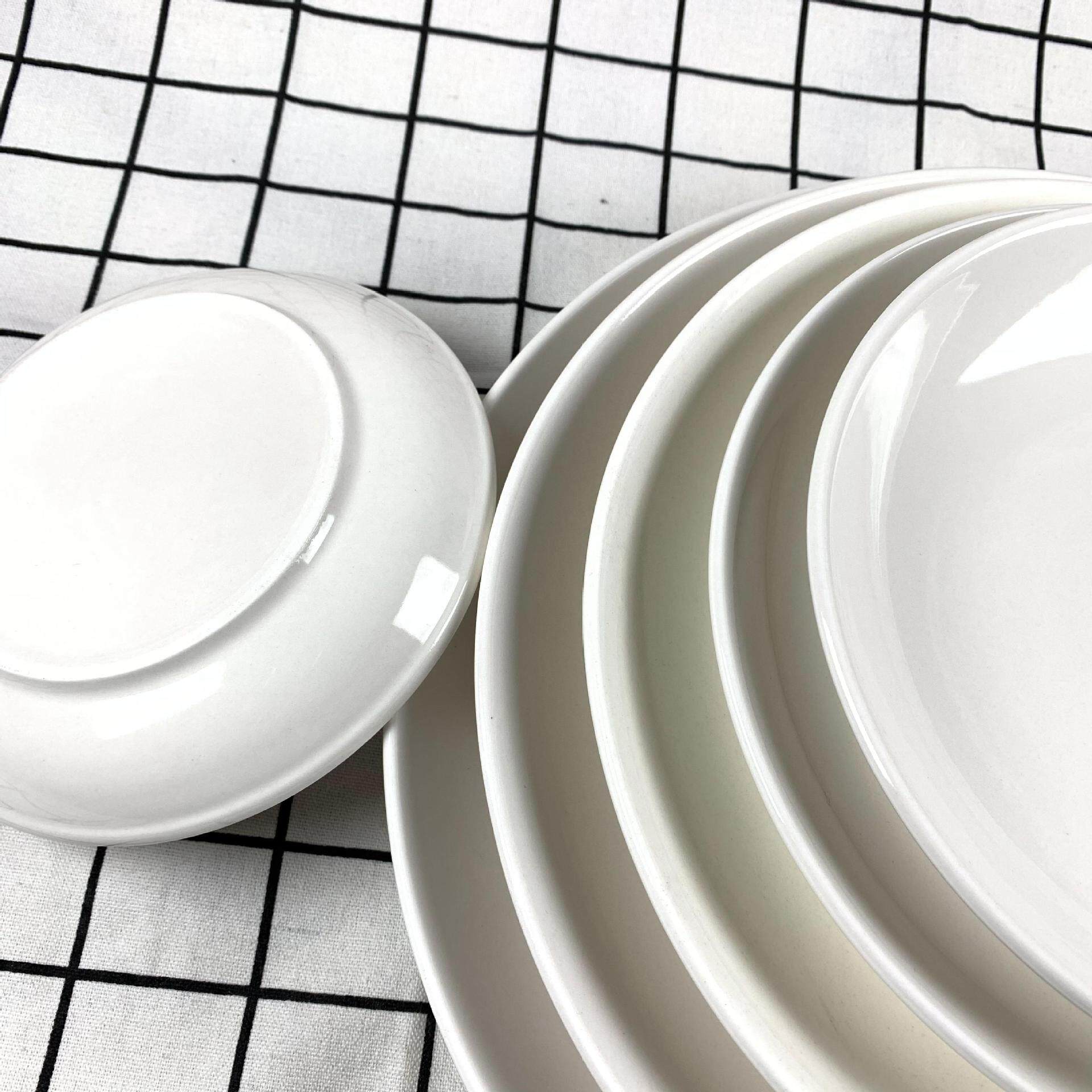 Factory direct hotel department store wholesale household pure white ceramic fruit plate 6 inch fruit plate 8 inch rice plate 10 inch fruit plate