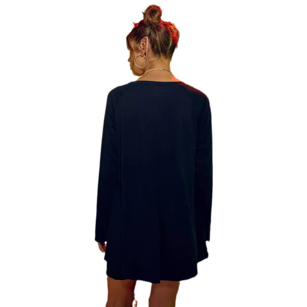 Halloween Printed Long Sleeve Sweatshirt Loose Fit Trendy Design Comfortable Fabric Womens Fashion for Fall
