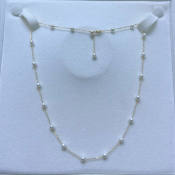 Gypsophila Natural Freshwater Pearl Necklace Small Light Bulb Women's Clavicle Chain Niche New Product Necklace Gift for Girlfriend