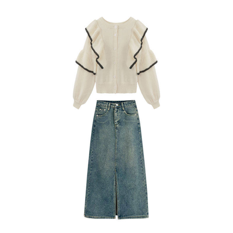 High Waisted Split Denim Skirt Vintage Style Loose Fit A Line Silhouette Summer Casual Wear Wholesale Available