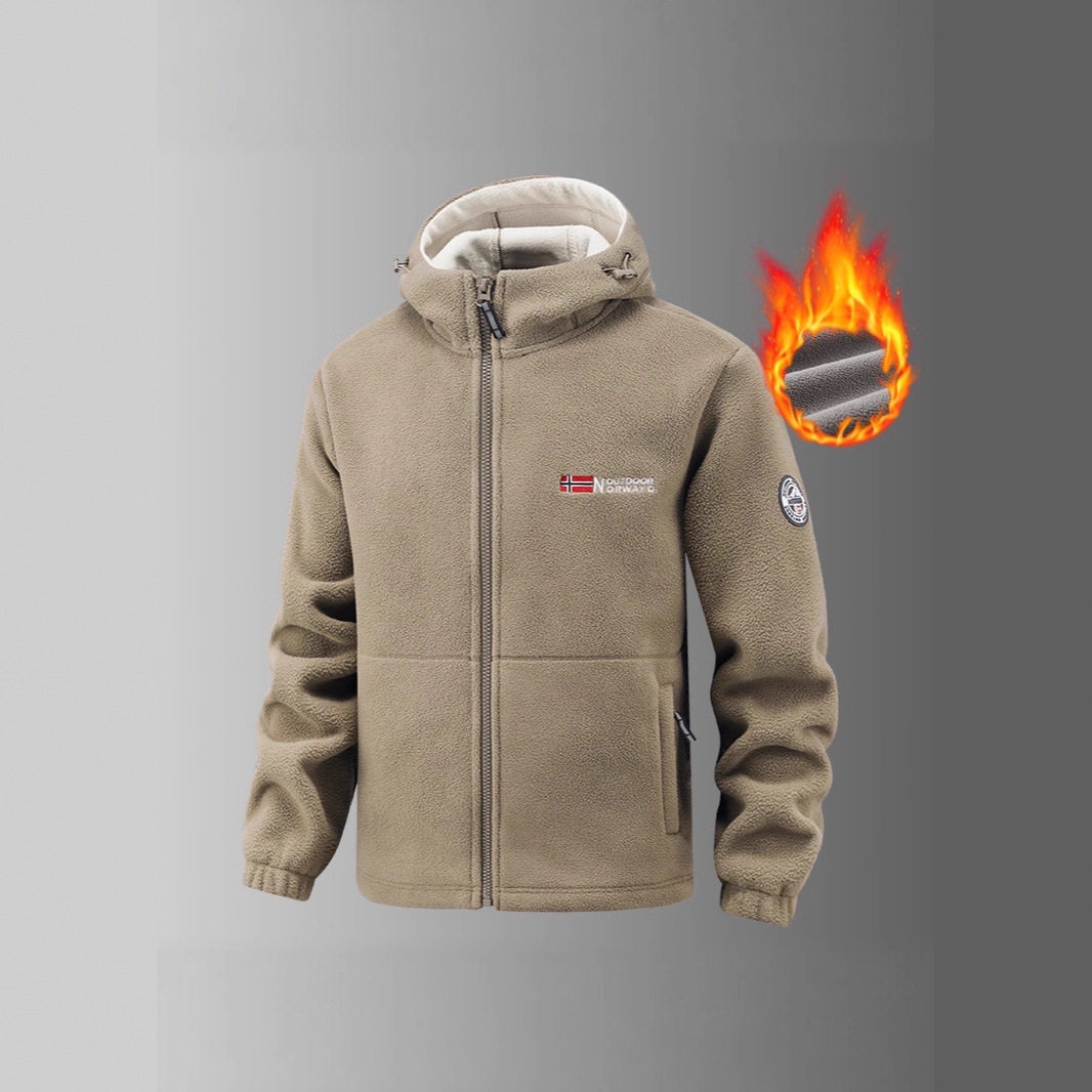 出口挪威大码保暖加厚双层带帽摇粒绒外贸跨境欧码加绒卫衣卫裤潮