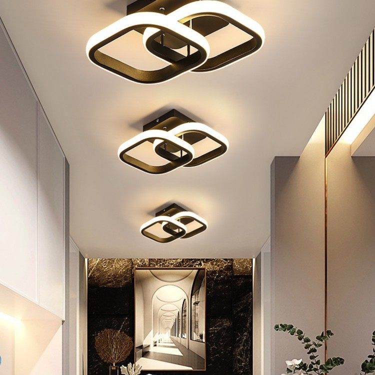 Corridor Aisle Light Nordic Modern Minimalist Entrance Balcony Light Internet Celebrity Hot Style Light Luxury Crystal Ceiling Ginger Tea