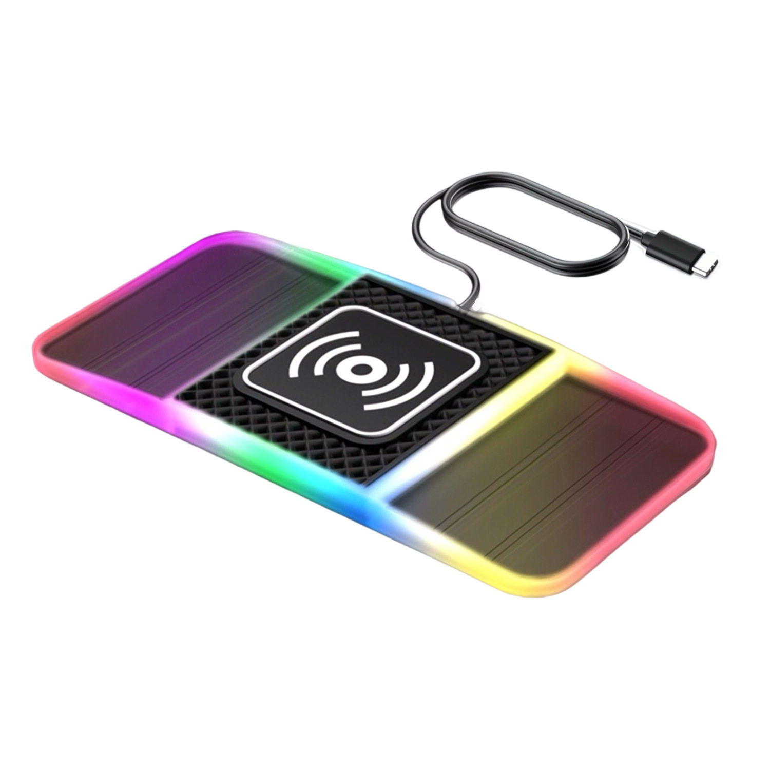 Car Wireless Charger with Ambient Light, Car Charging Pad, 20W Charging, Rgb Fast Charging, Fast Charging, 20W Flash Charging