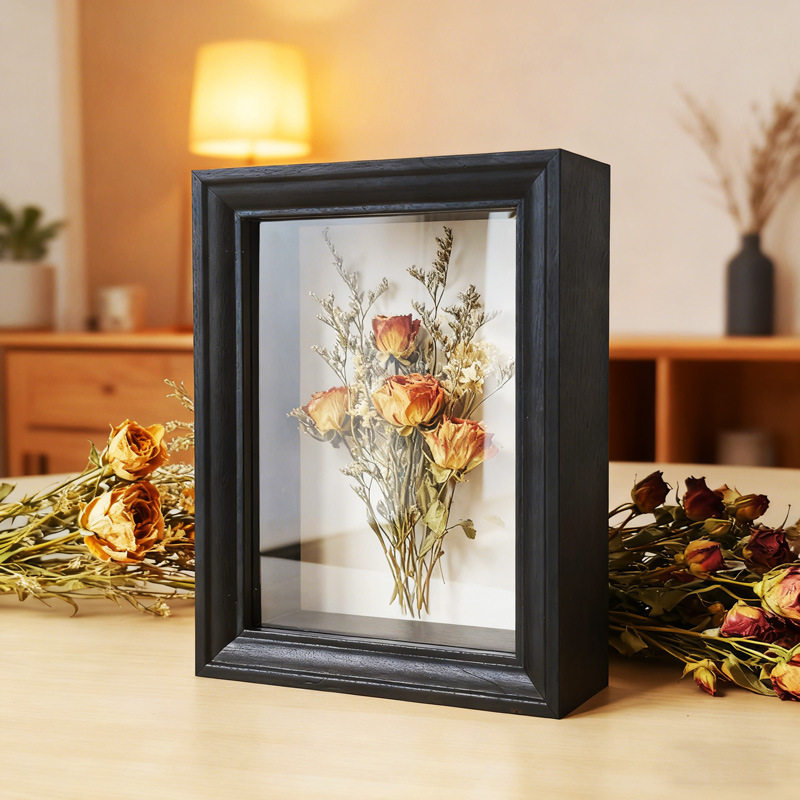 Hollow Dried Flower Photo Frame Empty Frame Display Stand Eternal Flower Butterfly Shell Specimen Frame Creative Handmade DIY Three-Dimensional Picture Frame