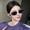 European and American Retro Cat's Eye Advanced Sense Sunglasses Women's Round Face Curved Surface Fashionable 2025 New Anti-UV Sunglasses