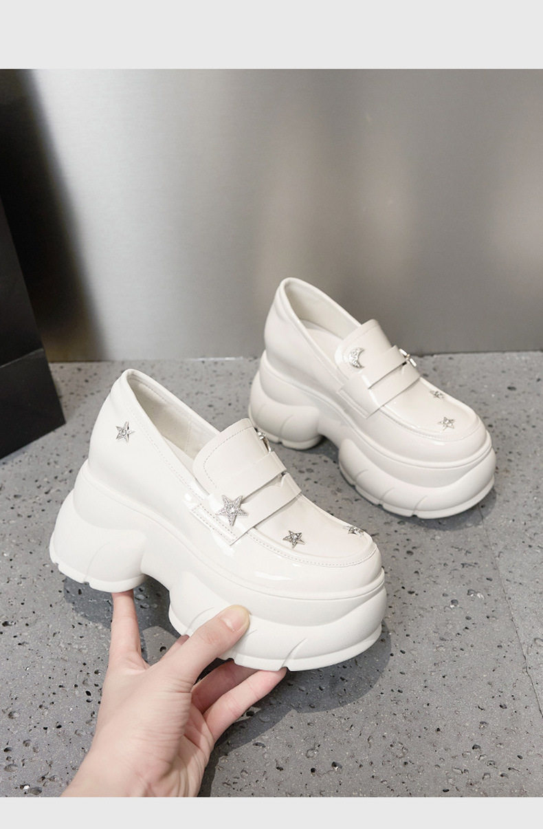 Giày sandal cao gót nữ hở mũi đế platform gót siêu cao 8 cm — Đen, Len nguyên chất chi tiết 13