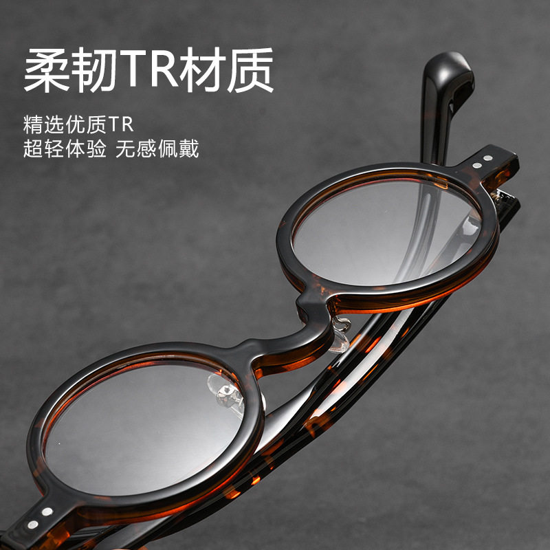 Foreign Trade New Punk Hip-Hop Style Ultra-Light Tr90 Glasses Frame Personalized Trendy Round Frame Danyang Glasses Wholesale