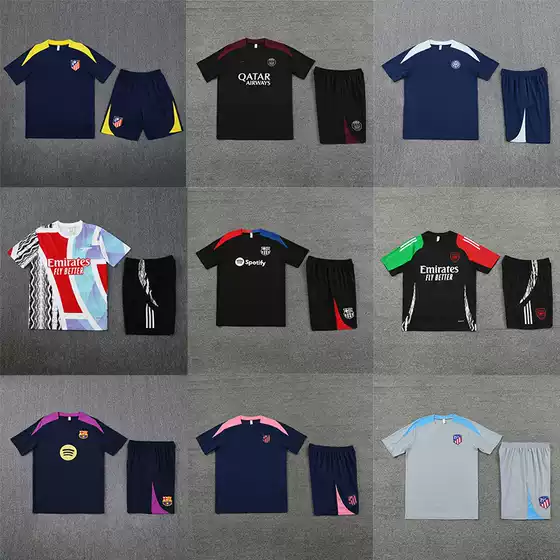 Football Training Uniform Set Barcelona Arsenal Paris Dortmund Inter Milan Ajax Atletico Madrid Manchester City Short-Sleeved Jersey