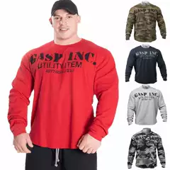 Autumn and winter GASP sports large size bodybuilding fitness training warm breathable camouflage base long sleeve underwear New Generation