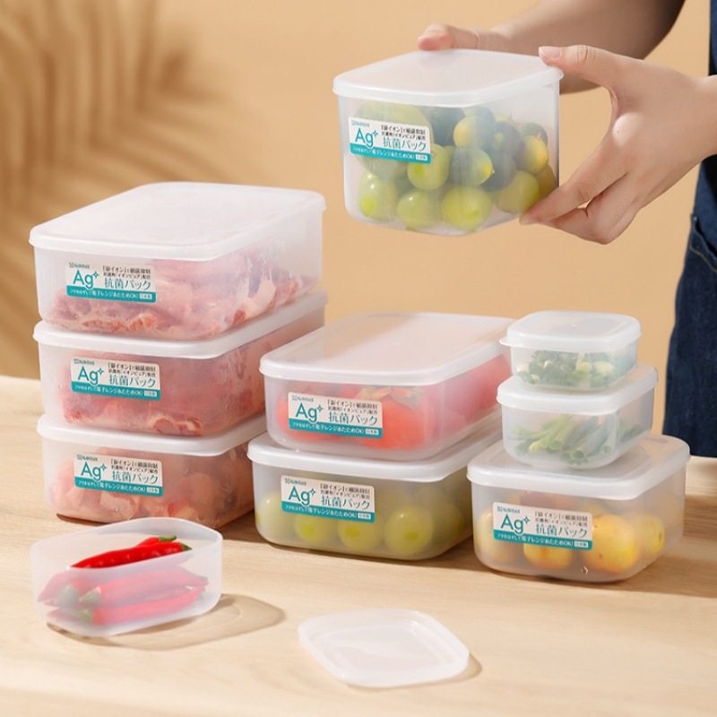 NAKAYA Japan imported silver ion food fresh-keeping food grade antibacterial refrigerator frozen meat frozen storage box