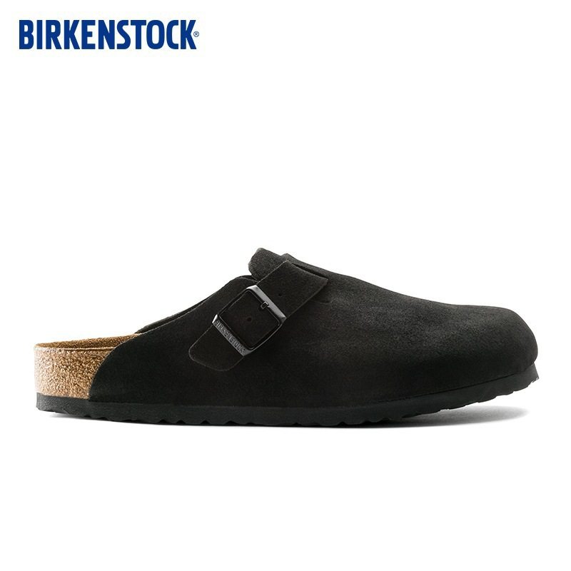 Birkenstock half slippers thick sole Birkenstock closed toe sandals for women to wear as outerwear lazy genuine leather cork half slippers Birkenstock shoes