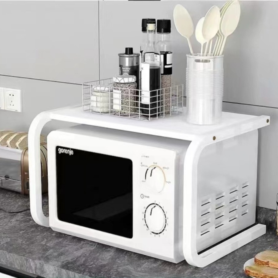 厨房置物架台面桌面收纳架储物架碗碟架锅架微波炉多功能钢制架子 - 图2