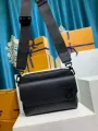 Black leather shoulder bag