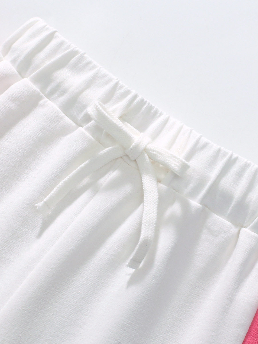 Girls' Summer Cotton Short-Sleeve Set, Stylish Towel Embroidery Kids' Outfit