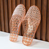 Flat Crystal Baotou Half Slippers Women's Transparent Jelly Plastic Hollow Non-slip Bath Indoor and Outdoor Summer Day