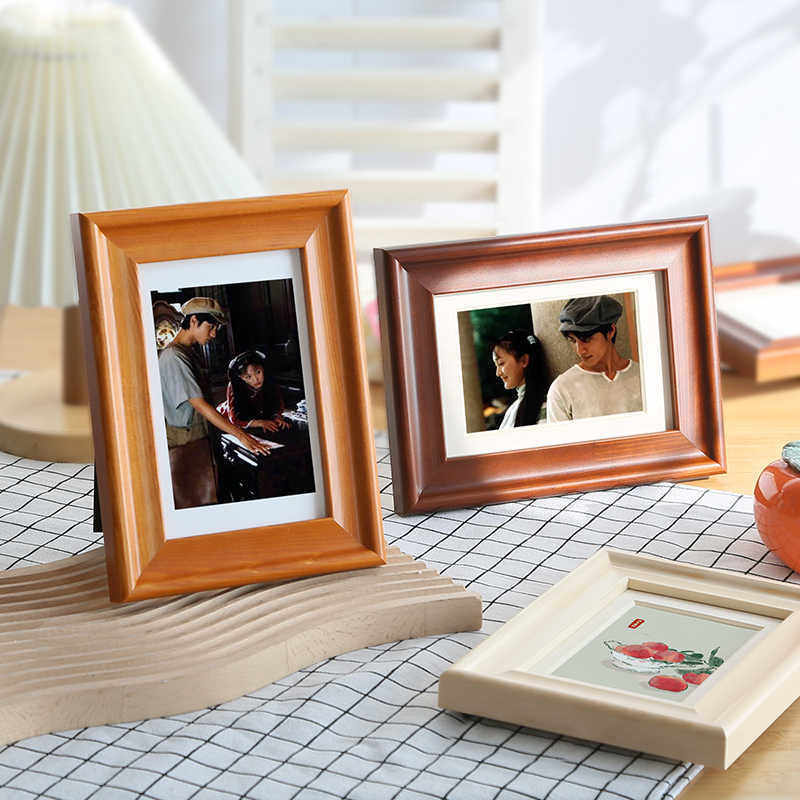 Solid Wood Table Photo Frame Kidsren's Photo Frame 6 Inches 7 Inches 8 Photo Frame Photo Photo Hanging Wall European Style Small Photo Frame Table