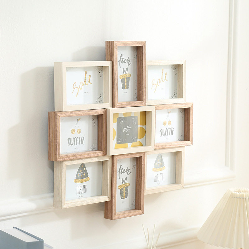 Photo Frame Creative Wall Hanging Combination Background Wall Decoration Photo Wall Frame Wedding Dress Commemorative 6 Inch Photo Custom Frame