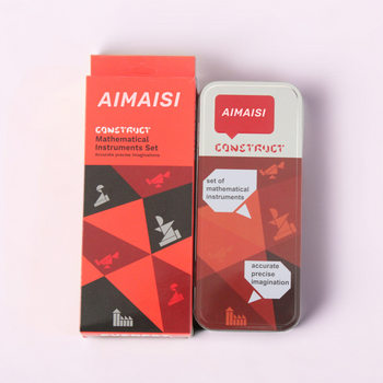 Student high-grade stationery compasses suit drawing plastic box durable 9 piece set