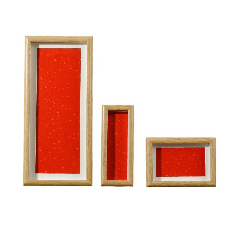 Factory wholesale calligraphy blank photo frame new Chinese long framed Chinese painting calligraphy frame puzzle wall hanging photo frame