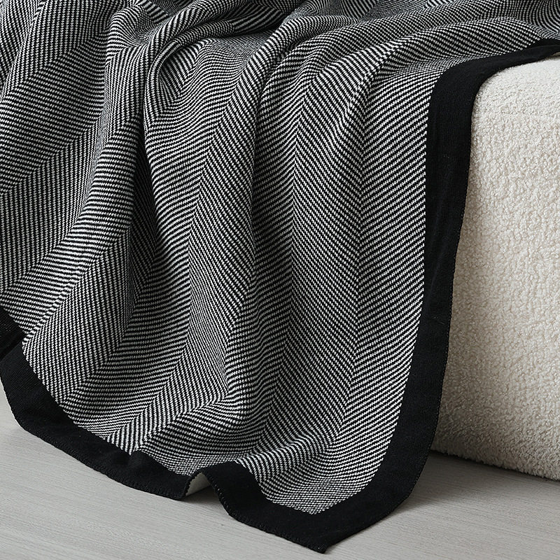 Nordic Simple Style Knitted Summer Nap Air Conditioning Blanket Blanket Bed Tail Towel Blanket New Style Blanket Sofa Blanket