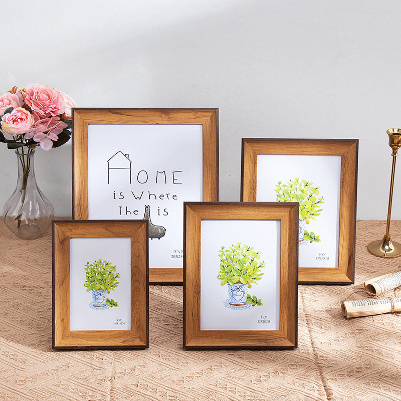 Living Room Decorative Frame Modern Simple Rectangular Fresh Handmade Solid Wood Photo Frame Bedroom ID Frame