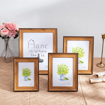 Living Room Decorative Frame Modern Simple Rectangular Fresh Handmade Solid Wood Photo Frame Bedroom ID Frame