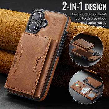 K4 Is Suitable for Apple iPhone 17 Anti-Theft Card Bag Protective Leather Case iPhone 16 Magnetic Split Mobile Phone Case