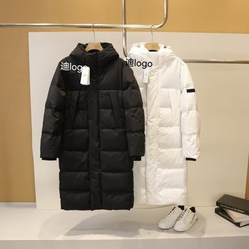 Desigual Celebrity Style Winter Warm Unisex Couple Mid-Length Hooded down Jacket Duck down Coat Trendy