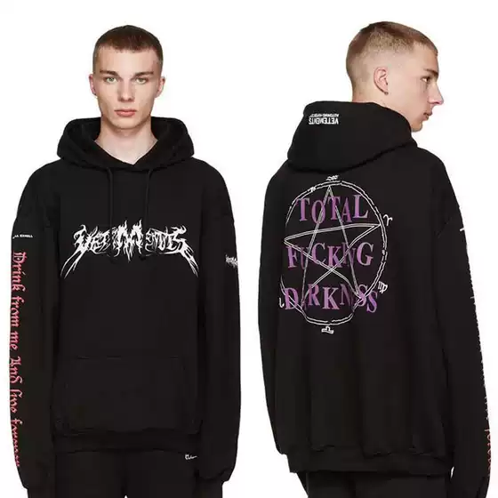 European and American men's American fashion brand Huang Zitao with magic array printed fleece-lined hoodie hoodie hoodie