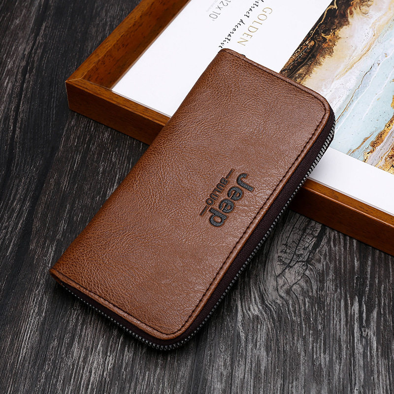 Cross-Border Jeepbuluo Long Men's Wallet with Large Capacity, Multifunctional, Simple Clutch Wallet with Anti-Theft Feature