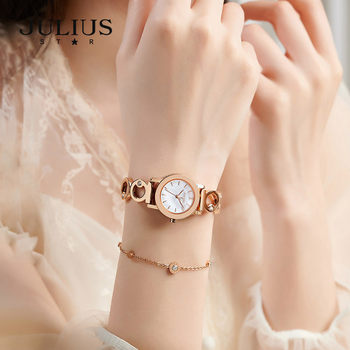 JULIUS Poly Light Luxury Magic Color Pearl Ostshell Watch Fashion Shining Bracelet Temperament Ladies Watch JS-056