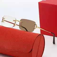 European and American New Style Kajia Rimless Sunglasses for Men and Women, Fashionable Smart Color-Changing Sunglasses, Small Frame Anti-Uv Sunglasses