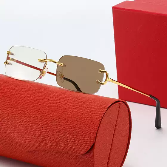 European and American New Style Kajia Rimless Sunglasses for Men and Women, Fashionable Smart Color-Changing Sunglasses, Small Frame Anti-Uv Sunglasses