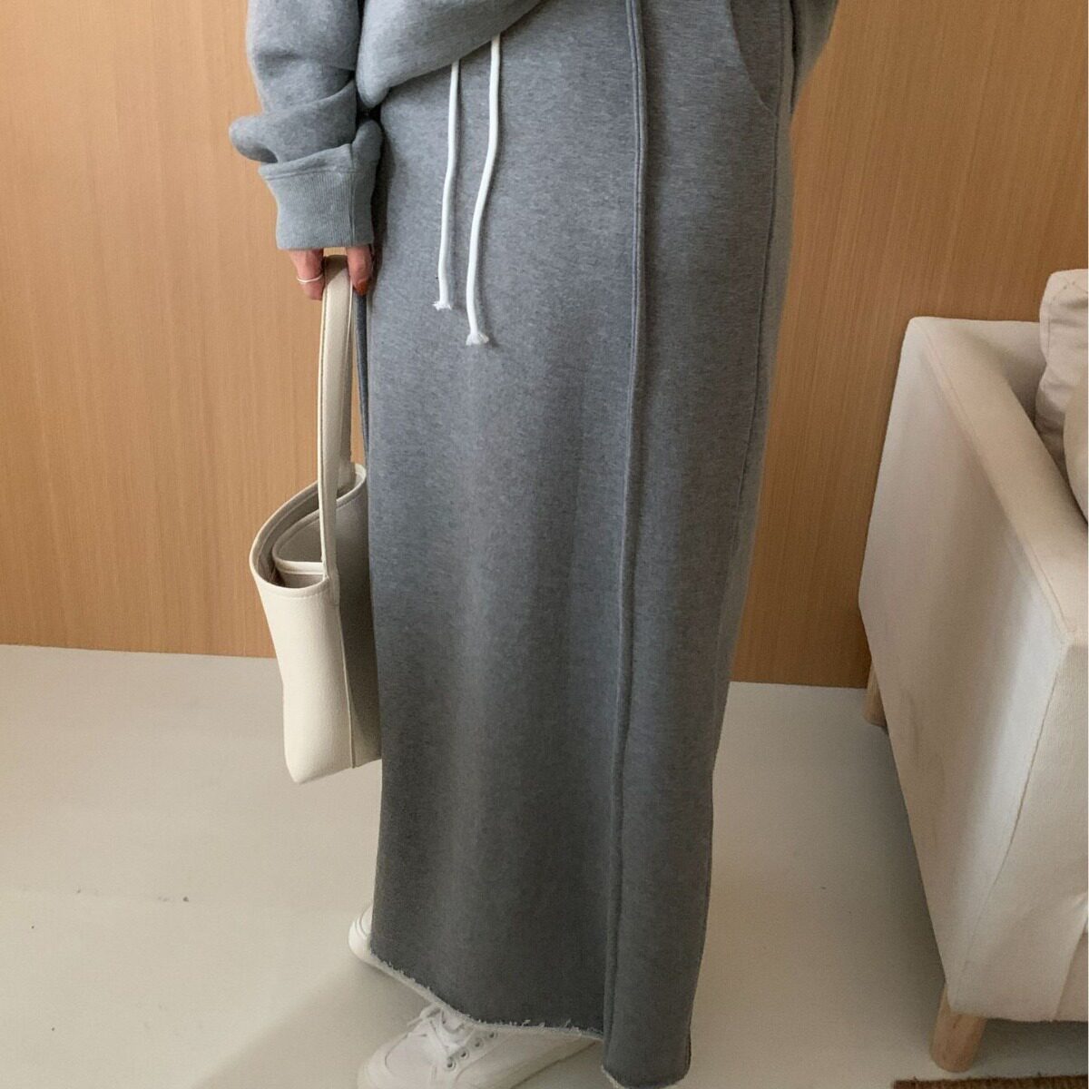 High Waisted Cotton Midi Skirt Comfortable Versatile Knitted Fall Winter Fashion Wholesale Available