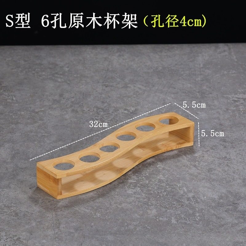Liquor Cup Rack Creative Bamboo and Wood Wine Rack Household Cup Rack Small Wine Cup Storage Rack Tray Spirits Cup One Cup Rack